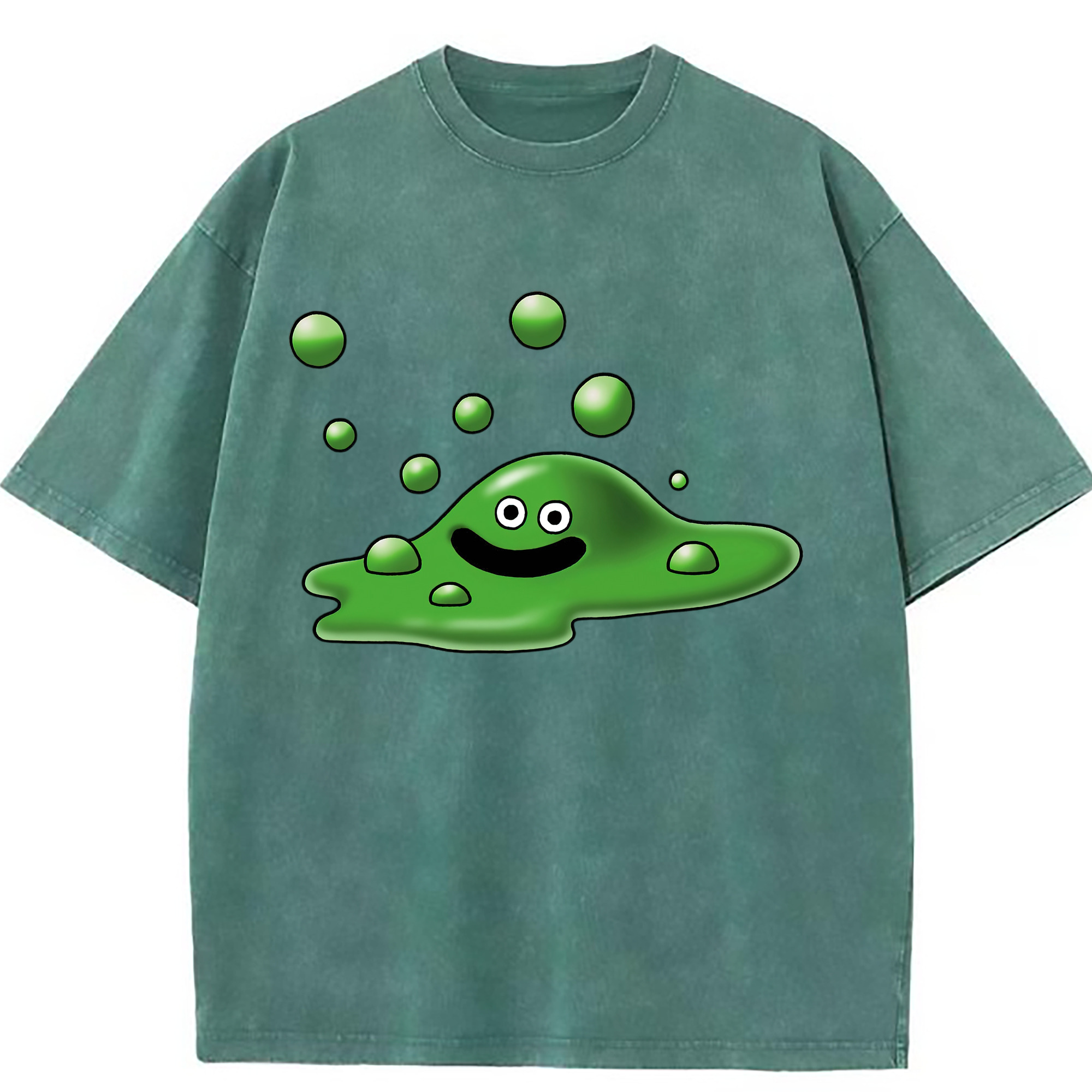 （画像用） ドラゴンクエスト Doragon Kuesuto Dragon Quest 綿100% ヴィンテージ風 半袖Tシャツ（フロントプリント）